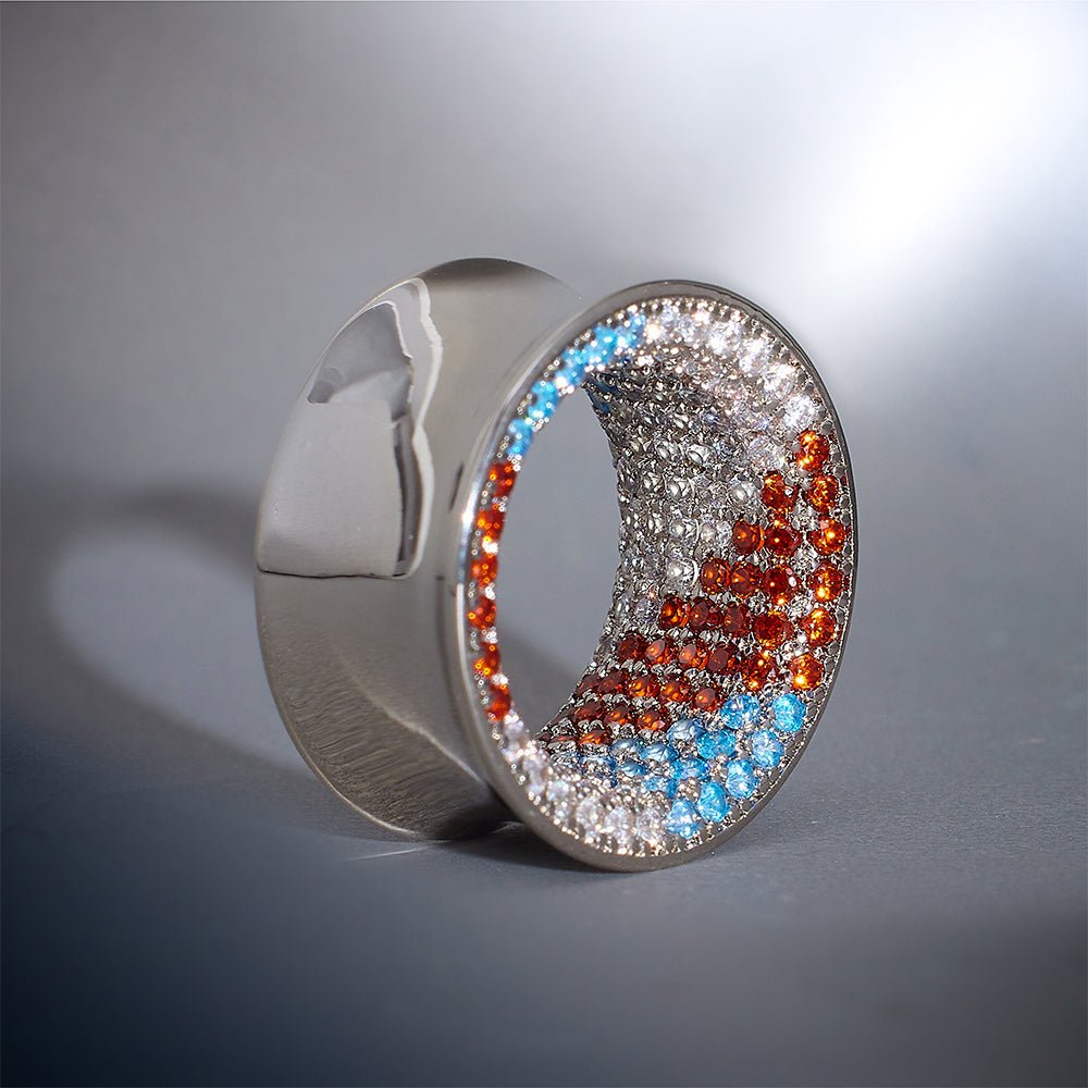 Free Will Moissanite S925 Silver Tunnel (2Pcs) - AKAK BODYJEWELRY - ear - tunnel