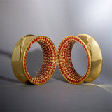 Garnet S925 Silver Stars Shining Ear Gauge Tunnel (2Pcs) - AKAK BODYJEWELRY - ear - tunnel