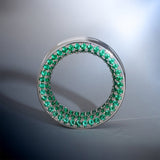 Green Moissanite 14K White Gold Stars Shining Tunnel(2Pcs) - AKAK BODYJEWELRY - ear - tunnel