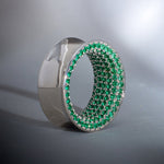 Green Moissanite 14K White Gold Stars Shining Tunnel(2Pcs) - AKAK BODYJEWELRY - ear - tunnel