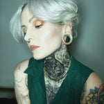 Green Moissanite 8K Stars Shining Tunnel(2Pcs) - AKAK BODYJEWELRY - ear - tunnel
