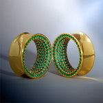Green Zircon 8K Stars Shining Tunnel(2Pcs) - AKAK BODYJEWELRY - ear - tunnel