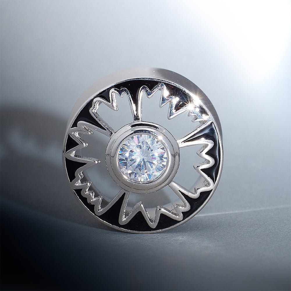 Magnificent Flower Zircon S925 Silver Ear Gauge Tunnel (2Pcs) - AKAK BODYJEWELRY - ear - tunnel