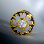 Magnificent Flower Zircon S925 Silver Ear Gauge Tunnel (2Pcs) - AKAK BODYJEWELRY - ear - tunnel