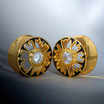 Magnificent Flower Zircon S925 Silver Ear Gauge Tunnel (2Pcs) - AKAK BODYJEWELRY - ear - tunnel