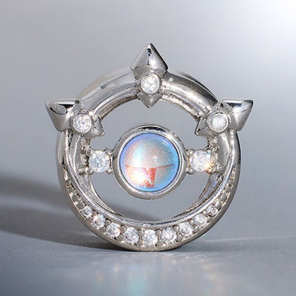 Moonshadow Zircon S925 Silver Ear Gauge Tunnel (2Pcs) - AKAK BODYJEWELRY - ear - tunnel