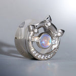 Moonshadow Zircon S925 Silver Ear Gauge Tunnel (2Pcs) - AKAK BODYJEWELRY - ear - tunnel