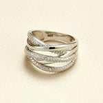 Multi - Band Moissanite S925 Silver Statement Ring - AKAK BODYJEWELRY - ear - tunnel