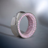 Pink Moissanite 14K White Gold Stars Shining Tunnel(2Pcs) - AKAK BODYJEWELRY - ear - tunnel