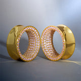 Pink Moissanite 8K Stars Shining Tunnel (2Pcs) - AKAK BODYJEWELRY - ear - tunnel