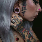 Pink Sapphire S925 Silver Stars Shining Tunnel (2Pcs) - AKAK BODYJEWELRY - ear - tunnel