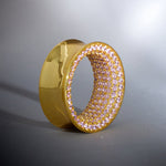 Pink Zircon 14K Gold Stars Shining Tunnel(2Pcs) - AKAK BODYJEWELRY - ear - tunnel
