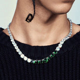 Prism Luxe Gradient Zirconia Chain Necklace - AKAK BODYJEWELRY - ear - tunnel