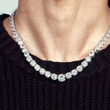 Prism Luxe Gradient Zirconia Chain Necklace - AKAK BODYJEWELRY - ear - tunnel