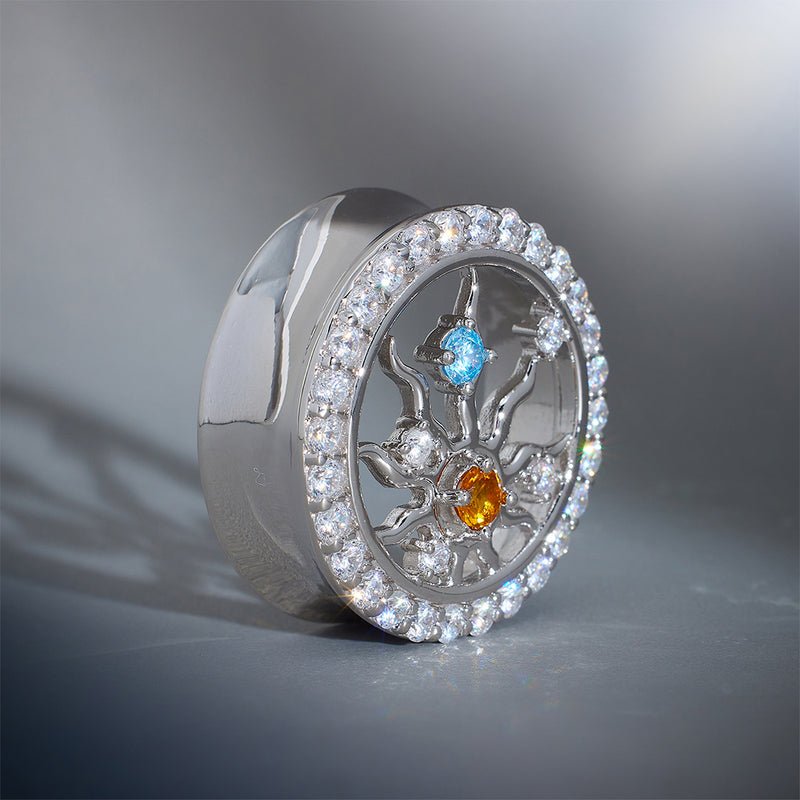 Radiance of Life Moissanite 14K Ear Gauge Tunnel (2Pcs) - AKAK BODYJEWELRY - ear - tunnel