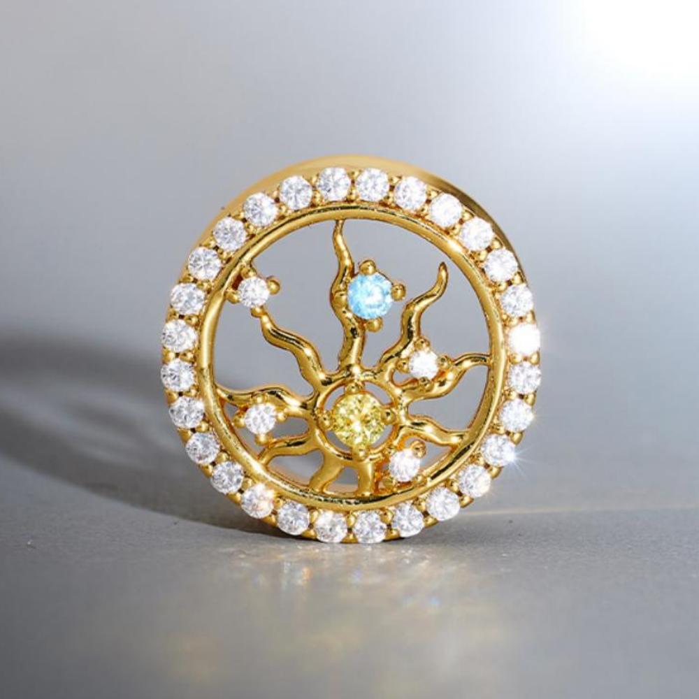 Radiance of Life Zircon 14K Ear Gauge Tunnel (2Pcs) - AKAK BODYJEWELRY - ear - tunnel