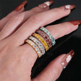 S925 4mm Moissanite Eternity Band Ring - AKAK BODYJEWELRY - ear - tunnel