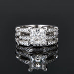 S925 Silver 2.5 Carat Triple Row Moissanite Ring - AKAK BODYJEWELRY - ear - tunnel