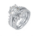 S925 Silver 3 Carat Moissanite Stacking Princess Ring - AKAK BODYJEWELRY - ear - tunnel