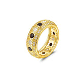 S925 Silver Black & White Moissanite Ring - AKAK BODYJEWELRY - ear - tunnel