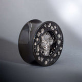 S925 Silver Celestial Skull Ear Plug（2pcs） - AKAK BODYJEWELRY - ear - tunnel