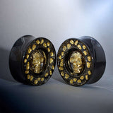 S925 Silver Celestial Skull Ear Plug（2pcs） - AKAK BODYJEWELRY - ear - tunnel