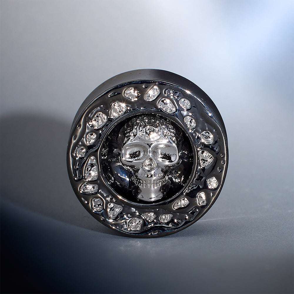 S925 Silver Celestial Skull Ear Plug（2pcs） - AKAK BODYJEWELRY - ear - tunnel