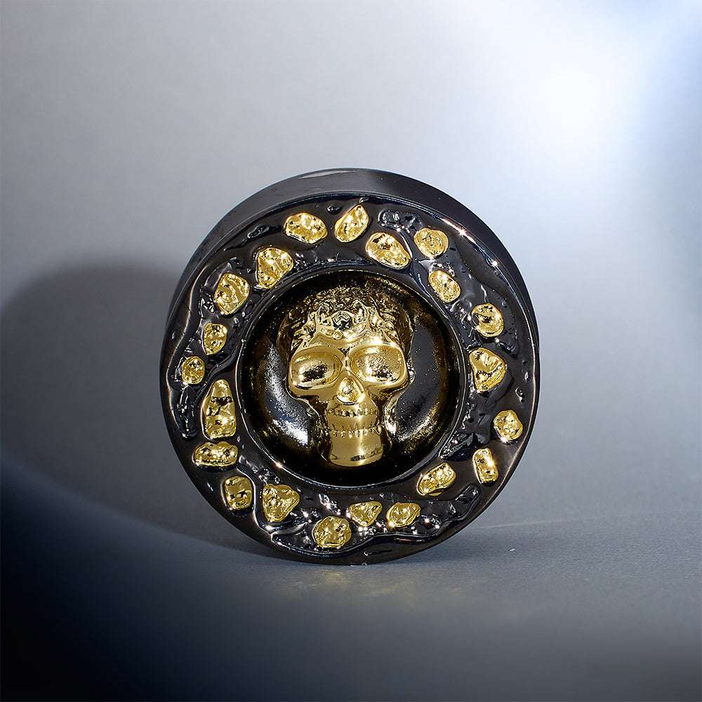 S925 Silver Celestial Skull Ear Plug（2pcs） - AKAK BODYJEWELRY - ear - tunnel