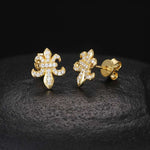 S925 Silver Iris Moissanite Stud Earrings - AKAK BODYJEWELRY - ear - tunnel