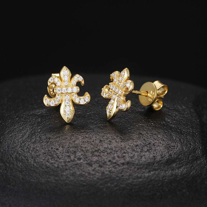 S925 Silver Iris Moissanite Stud Earrings - AKAK BODYJEWELRY - ear - tunnel