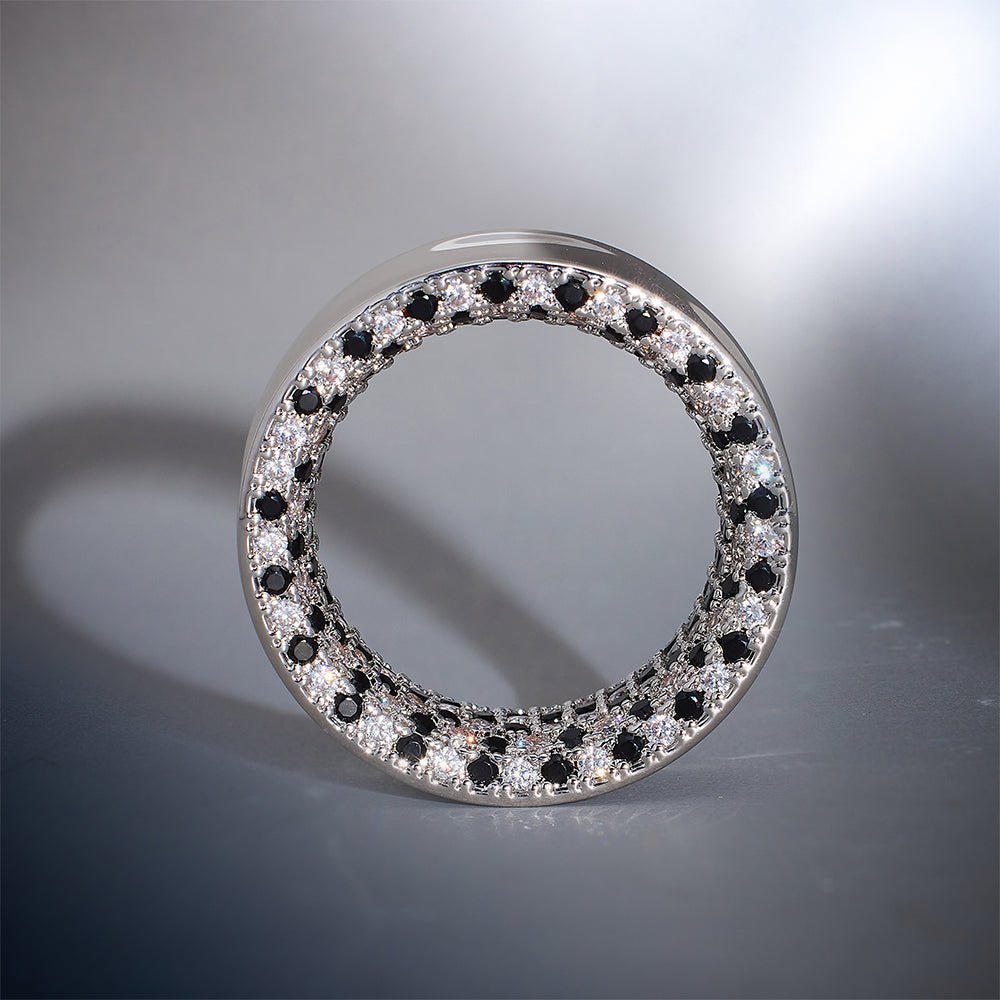 S925 Silver Moissanite Checkerboard Tunnel (2Pcs) - AKAK BODYJEWELRY - ear - tunnel