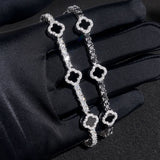 S925 Silver Moissanite Clover Bracelet - AKAK BODYJEWELRY - ear - tunnel