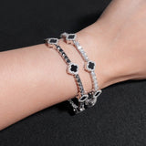 S925 Silver Moissanite Clover Bracelet - AKAK BODYJEWELRY - ear - tunnel