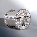 S925 Silver Tearlight Starry Zircon Ear Plug（2pcs） - AKAK BODYJEWELRY - ear - tunnel