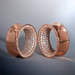 S925 Silver White Zircon Star Sparkling Ear Gauge Tunnel (2Pcs) - AKAK BODYJEWELRY - ear - tunnel