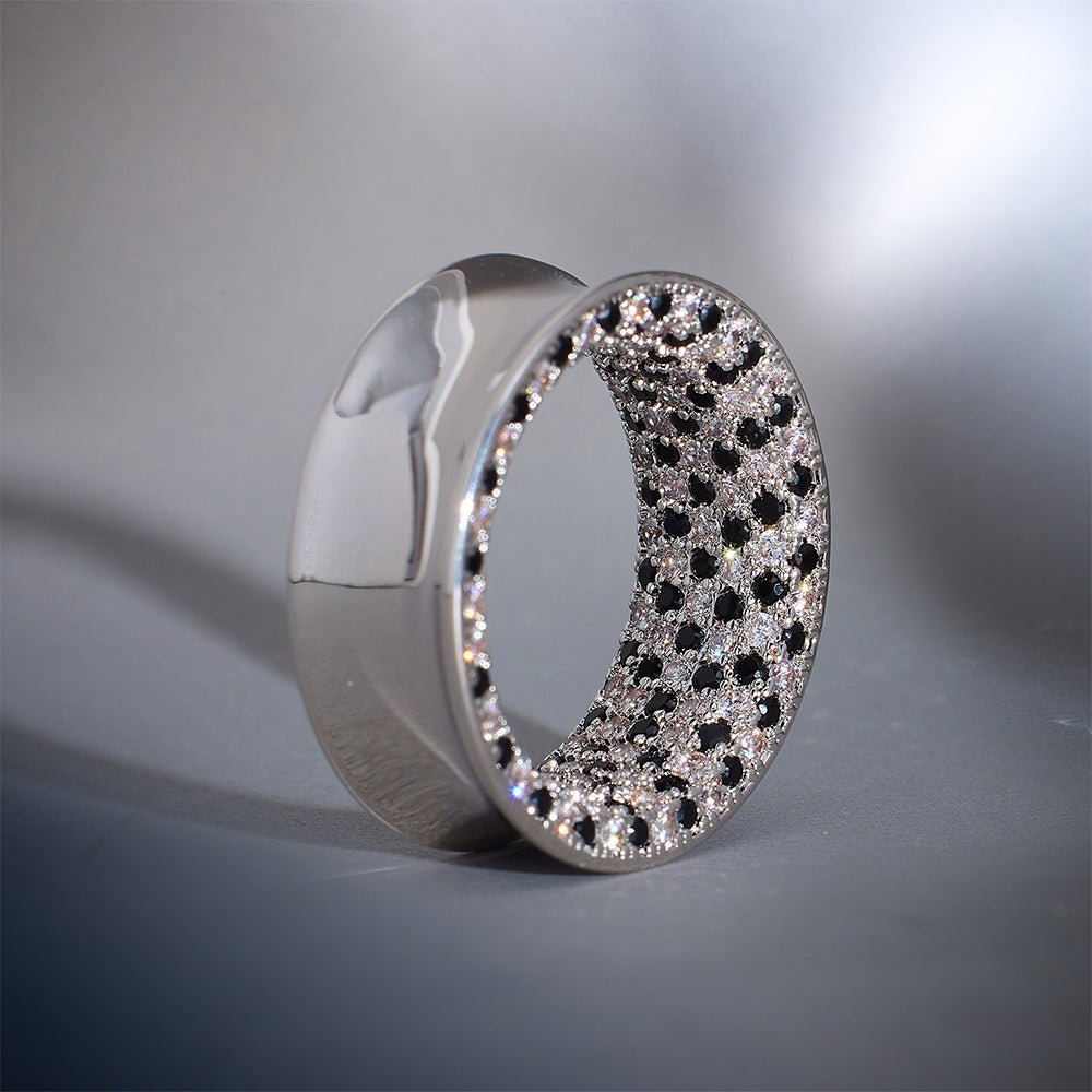 S925 Silver Zircon Checkerboard Tunnel (2Pcs) - AKAK BODYJEWELRY - ear - tunnel