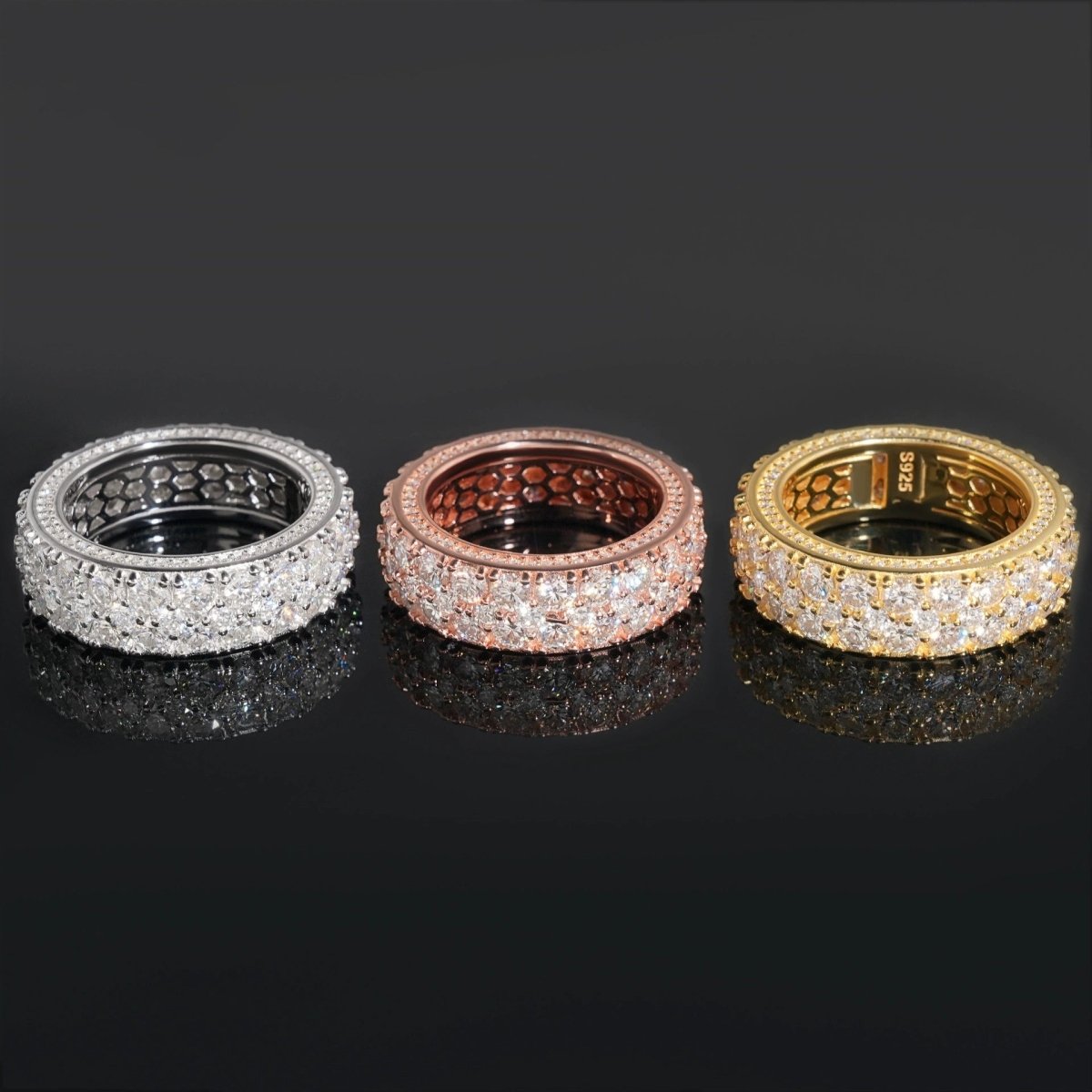 S925 Stardust Moissanite Eternity Ring - AKAK BODYJEWELRY - ear - tunnel