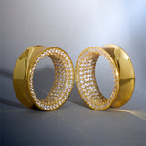 S925 Stars Shining Zircon Ear Gauge Tunnel（2Pcs） - AKAK BODYJEWELRY - ear - tunnel