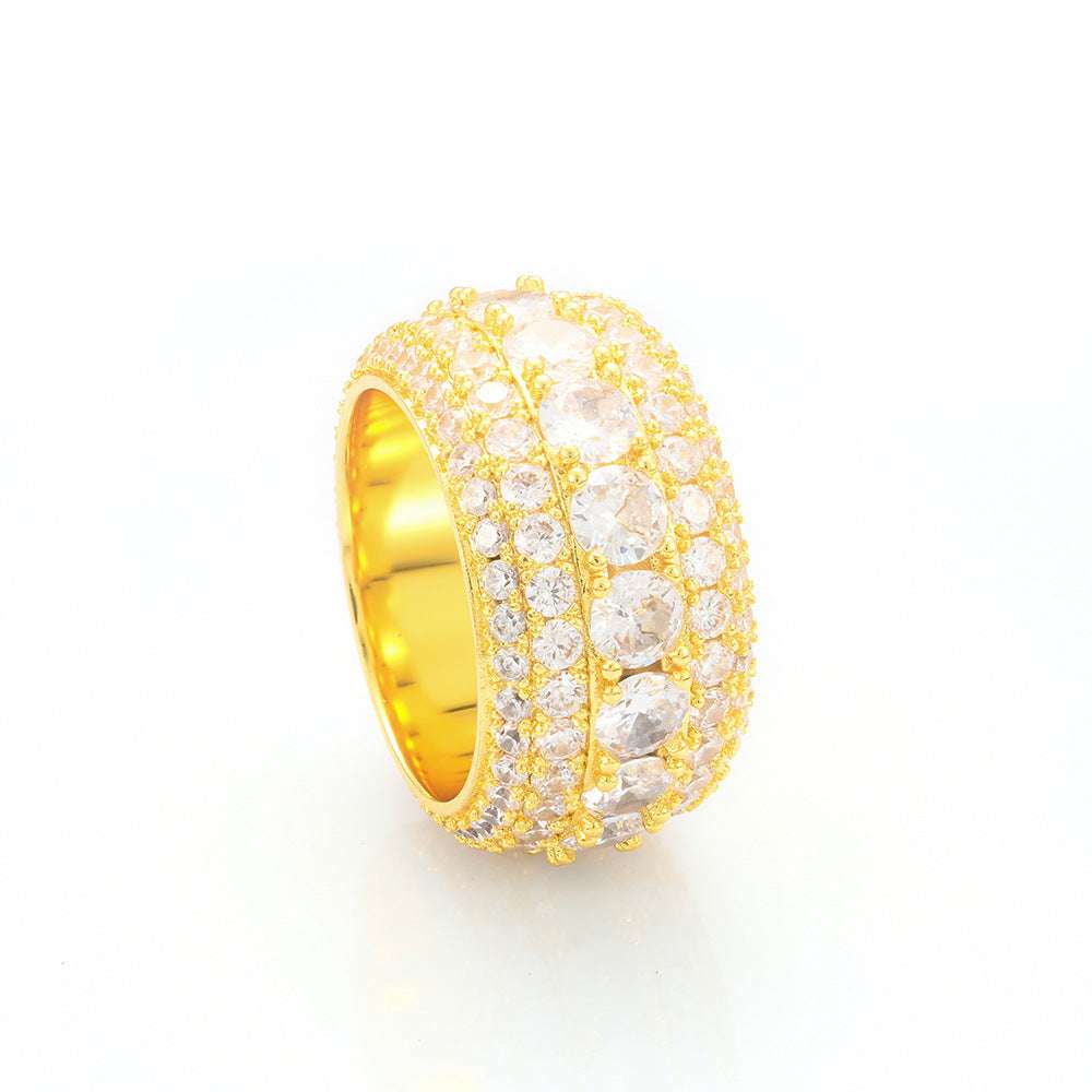 S925 Sterling Silver Full - Pavé Moissanite Ring - AKAK BODYJEWELRY - ear - tunnel