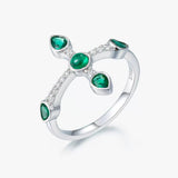 S925 Sterling Silver Moissanite Cross Ring - AKAK BODYJEWELRY - ear - tunnel