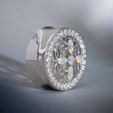 Sea View Lattice Moissanite S925 Silver Ear Gauge Tunnel (2Pcs) - AKAK BODYJEWELRY - ear - tunnel
