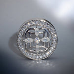 Sea View Lattice Zircon 14K Ear Gauge Tunnel (2Pcs) - AKAK BODYJEWELRY - ear - tunnel