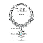 Star Dangle Hoop Ring Nose Piercing - AKAK BODYJEWELRY - ear - tunnel