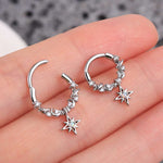 Star Dangle Hoop Ring Nose Piercing - AKAK BODYJEWELRY - ear - tunnel