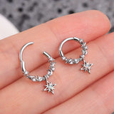 Star Dangle Hoop Ring Nose Piercing - AKAK BODYJEWELRY - ear - tunnel