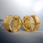 Starlight Shadow 14K Zircon Ear Gauge Tunnel (2Pcs) - AKAK BODYJEWELRY - ear - tunnel