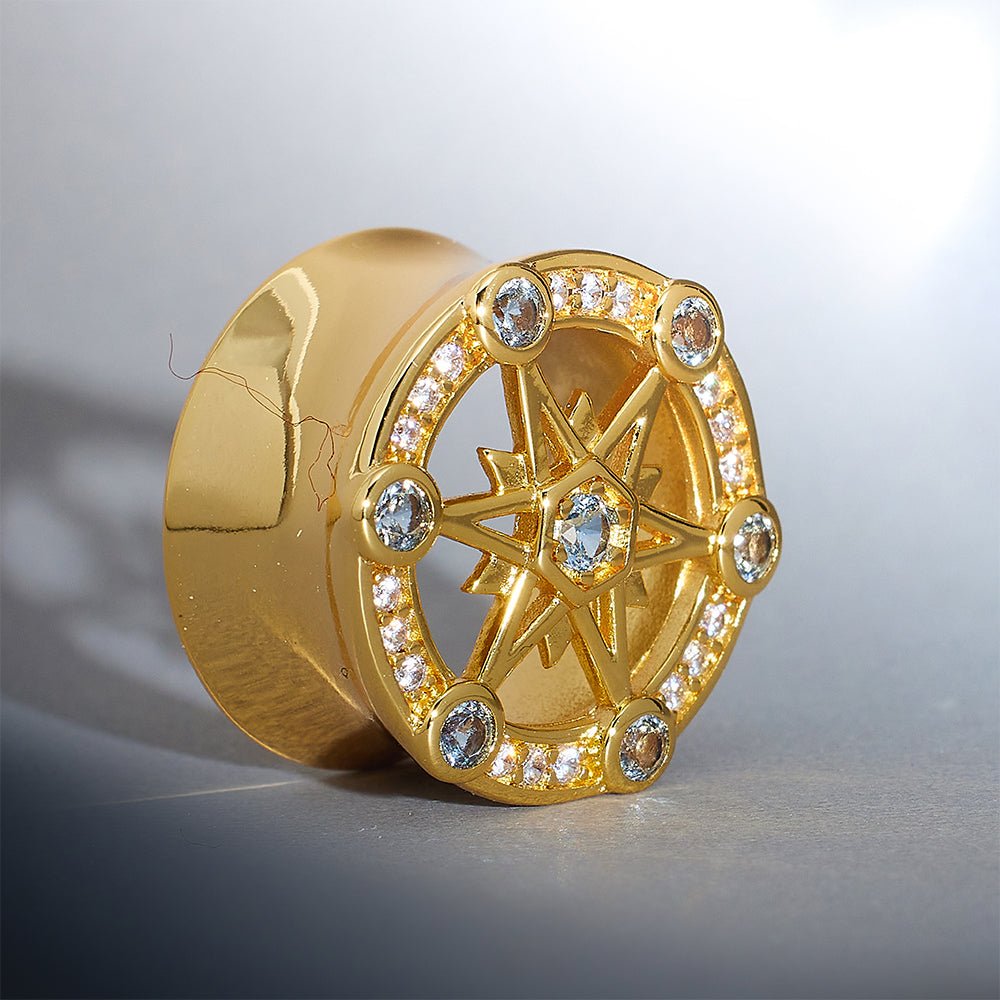 Starlight Shadow Moissanite S925 Silver Ear Gauge Tunnel (2Pcs) - AKAK BODYJEWELRY - ear - tunnel