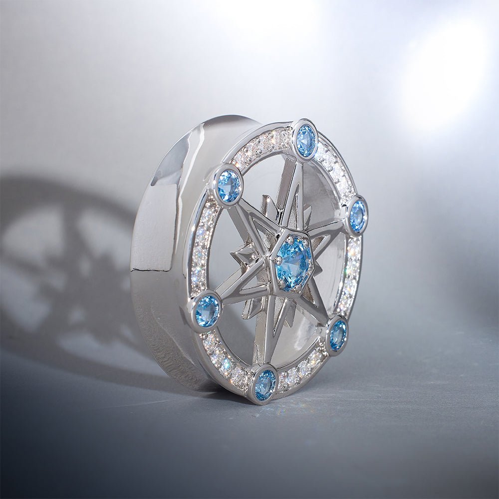 Starlight Shadow Moissanite S925 Silver Ear Gauge Tunnel (2Pcs) - AKAK BODYJEWELRY - ear - tunnel