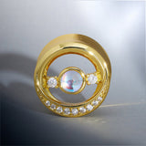 Starlight Zircon 14K Gold Ear Gauge Tunnel (2Pcs) - AKAK BODYJEWELRY - ear - tunnel