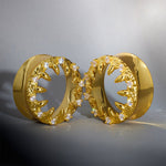 Strange Flower Moissanite S925 Silver Ear Gauge Tunnel (2Pcs) - AKAK BODYJEWELRY - ear - tunnel